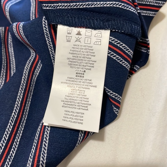 NWT MICHAEL Michael Kors Nautical Stripe Cold Shoulder Blouse Bell Sleeves XL - Picture 7 of 7